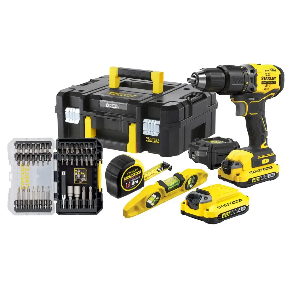 Kit Stanley - Berbequim s/Escovas 20 V + Ferramentas + Acessórios SFMCK101D2T-QW